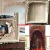 Xizang Madera Maciza Aplique de Flor de Esquina Decoración de Altar Estilo Chino Talla en Madera Nube Auspiciosa Dragón y Fénix Jugando con Perlas Estilo Chino Antiguo