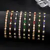 Pulseira feminina estilo popular cruzada estilo luxo leve pulseira feminina de zircônia colorida toque de alta qualidade estilo europeu e americano pulseira de strass atacado