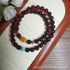 Nuevo Estilo Chino Estilo Nacional Cera de Abeja Natural Pimienta de Sangre Piedra Natural Pura Raya Marina Rojo del Sur Flor Vieja de Cera Pulsera para Mujer de Diseño de Alta Gama