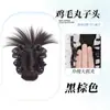 Pinza para el pelo de coleta baja con lunares blancos y negros, peluca con un estilo relajado, peinado recogido natural y voluminoso