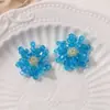 Ins estilo coreano versátil cuentas de cristal color margarita bloque de color flor DIY pendientes de botón pendientes broche pinza para el pelo clip para zapatos accesorios