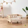 Cama para Gatos para Todas las Estaciones, Cama para Gatos de Madera Maciza con Valla, Cama para Gatos, Cama para Mascotas, Cama para Perros Pequeños, Cama para Perros Semi-Cerrada