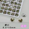 Alternativa a los Diamantes para Uñas K9 Light Coffee Multifacéticos Otoño e Invierno Venta al por Mayor Brillantes Imitación Forma de Corazón Diamantes Irregulares con Parte Posterior Puntiaguda para Decoraciones de Uñas Grandes