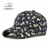 Boné de Baseball Estampado Novo Estilo Primavera e Verão para Mulheres, Boné de Baseball Floral Versátil Moda Coreana, Chapéu de Proteção Solar para Exterior
