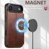 Adequado para Capa de Celular Iphone18Promax, Capa Flip, Porta-Cartão, Suporte de Carregamento Sem Fio Magnético Magsafe Capa de Couro