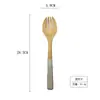 Suministro Exclusivo Transfronterizo de Cucharas para Ensalada de Madera de Haya, Tenedores para Ensalada con Mangos de Colores, Cucharas para Freír de Madera, Tenedores de Madera con Mango Largo, Cucharas de Madera, Cucharas para Ensalada