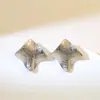 Pendientes de Acero Inoxidable Pendientes Geométricos de Venta Caliente Europeos y Americanos Pendientes de Línea Cuadrada Pendientes Chapados en Oro Pendientes de Acero de Titanio No se Desvanecen
