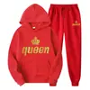 Sudaderas con Capucha Estampadas de Marca de Tendencia Otoñal Europea y Americana para Hombres y Mujeres, Conjuntos Deportivos Casuales y Pantalones de Chándal de Dos Piezas para Parejas