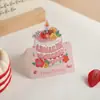 Tarjeta de Felicitación de Cumpleaños para Pastel de Crema Estilo Ins Tarjeta Pequeña de Pintura al Óleo Estéreo Decoración de Caja de Regalo con Flores Tarjeta de Bendición