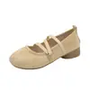 Zapatos Mary Jane de gamuza con tiras cruzadas estilo retro francés para mujer, nuevos zapatos de ballet versátiles de otoño 2026