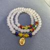 Pulseira de 4 anéis de coral vermelho sintético pulseira feminina de ágata vermelha 6m108 contas âmbar dourado concha branca sintética