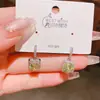 Novo Produto 2025 Pingente Quadrado Exquisito Brincos de Diamante Quadrado Zircônia Colorida Brincos de Luxo Acessível Estilo Coreano Personalizado