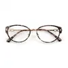 Gafas de Moda de Gama Alta con Montura de Carey Estilo Retro Ojo de Gato Artefacto para Maquillaje Cero Espejo con Estampado de Leopardo Luz Antiazul Se Pueden Combinar con el Grado de Miopía Para Hacerte Más Delgado