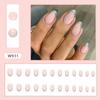 Oval Temperamento Rosa Natural Triângulo Francês Glitter Nail Art Brilhante Menina Gentil Unha Postiça Armadura de Vestir