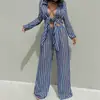 Conjunto de cárdigan hueco de manga larga con cuello de solapa y lazada y pantalones de pierna ancha para mujer, Ropa de playa para la costa, Ropa de otoño