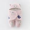 Saco de Dormir para Bebê Saco de Dormir de Flanela para Bebê Espessado com Pernas Divididas à Prova de Chutes Manta para Segurar Bebê Saco de Embrulho para Recém-nascido Outono e Inverno