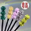 Palito de Cabelo com Flor, Cabeça de Bola, Torcedor de Cabelo Simples, Adorno de Cabeça de Botão de Flor, Acessórios de Cabelo de Acrílico Recém-Atualizados, Acessórios de Cabeça