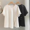 Moderna Camiseta Negra de Manga Corta para Mujer, Nuevo Estilo Verano 2025, Elegante Camisa Pequeña, Nuevo Estilo Chino Talla Grande, Tendencia Nacional