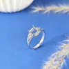 Anillo de plata de ley s925 con base de anillo ajustable texturizada de 6 mm con chaflán cuadrado para incrustar piedras de cristal, accesorio DIY