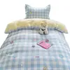 Juego de ropa de cama de tres piezas de algodón puro para dormitorio de estudiante universitario, juego de cuatro piezas con funda de edredón individual de algodón, sábana adecuada para todas las estaciones