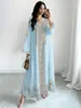 Vestido largo de moda casual suelto acampanado con cuello en V y estampado floral transfronterizo para mujer, Primavera y Otoño 2026