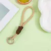 Lanyard para Teléfono Colorblock Correa de Muñeca Trenzada Gruesa Nudada Corta Llavero de Felpa Lanyard Anti-Pérdida Colgante