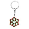 Série Floco de Neve de Natal Chaveiro de Borracha Macia em PVC Pingente de Presente Chaveiro de Desenho Animado Decoração de Mochila em Estoque