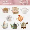 Paquete de Pegatinas Retro Story Serie de Tetera Tema de Tetera Simulada Pegatinas Decorativas para Diarios, 8 hojas incluidas