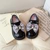 Sapatos de Couro Princesa Desenho Animado para Meninas 2025 Verão Novos Sapatos Mary Jane Infantis Laço Sola Macia Sapatos Xadrez