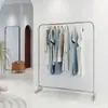 Perchero de acero inoxidable de altura ajustable con ruedas para transmisión en vivo, perchero móvil para ropa, estante para ropa y perchero