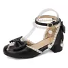 Nuevos Zapatos de Caramelo con Perlas Baotou Sandalias Huecas Zapatos Profesionales de Tacón Medio Grueso Talla 28-43 Zapatos de Comercio Exterior para Padres e Hijos