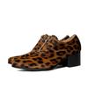 Una generación de zapatos de tacón alto de 6 cm con estampado de leopardo para hombre, zapatos de punta con tacón alto, cuero de capa superior, zapatos formales, nuevos