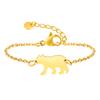 Pulseira Infantil Casual e Fofa Aço Inoxidável Urso Dourado Água de Nascente Joias Br-2233