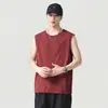 Camiseta sin mangas de verano estilo americano para hombre, holgada, cuello redondo, moderna, resistente, casual
