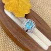 Anillo de plata S925 chapado en platino con topacio incrustado, Nuevo Primavera 2024 JR3419-8 8 mm * 1 boca abierta