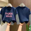 Linda camiseta básica de manga larga para niñas, colección primavera/otoño 2026, camiseta elegante de cuello redondo, algodón puro, aspecto en capas, para niños de talla mediana y grande