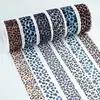 Estampado de leopardo hilo de nieve estampado de leopardo cinta de logo lazo hecho a mano DIY accesorios de cinta
