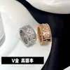 Anillo de flor caleidoscopio de doble anillo de trébol de cuatro hojas para mujer, con baño grueso de oro rosa de 18k, anillo de cruz con cuenta distintiva y diamante