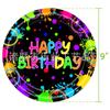 Amazon Mantel Desechable Neón Pe Suministros para Fiesta de Cumpleaños Infantil Tema Graffiti Mantel Luminoso para Concierto