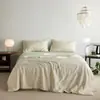Juego de Cubrecama de Verano de Algodón Tencel Ultra Suave de Cuatro Piezas con Bordado de Tulipanes Frescos, Lavable, Adecuado para Dormir Desnudo, Cubrecama Delgado para Aire Acondicionado