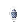 Novos Enfeites Cerâmicos Azul e Branco Estilo Chinês com Tampa Pote de Armazenamento Vaso Decoração de Sala de Estar Armazenamento Porcelana Artesanal Jingdezhen