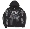 Moletom com Zíper Unissex Moda de Rua Hip-Hop Europeia e Americana Outono e Inverno Casual Estilo de Rua Estampa de Letras Amazon Aliexpress