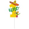 Set de Decoración para Fiesta de Primer Cumpleaños Tema Mexicano Uno Bandera de Cumpleaños Decoración para Pastel Tarjeta Flor de Papel