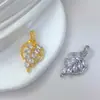[Cobre e Ouro Real] Folhas Caindo Balançam Suavemente ao Vento, Joias Artesanais DIY de Exportação Transfronteiriça Pingente com Microincrustação de Zircônio de Cobre