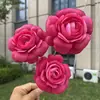 Loto de 3 cabezas con borde girado, flores artificiales, decoración de boda y hogar flores falsas, venta al por mayor