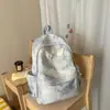 2026 Nova Mochila Casual Estilo Universitário com Estampa Tie-Dye para Meninas do Ensino Fundamental II e Médio, Aparência Elegante, Versátil, Mochila de Grande Capacidade