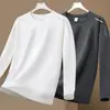 Moletom masculino, estilo primavera e outono, gola redonda, manga longa, blusa básica, top versátil casual solto, roupas masculinas