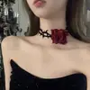 Flor de Cuello de Satén, el Mismo Estilo que el Gargantilla de Flor Tridimensional de la Bloguera Coreana, Accesorio de Collar de Flor de Rosa