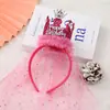 Diadema de Gasa con Corona para el Pelo Transfronteriza Fiesta de Cumpleaños Vestido de Novia Estilo Princesa Feliz Cumpleaños Tocado Lentejuelas Accesorios para el Cabello