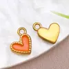 Acero Inoxidable Esmalte Goteo de Aceite Colgante de Corazón Unilateral DIY Pulsera Collar Pendiente Accesorios de Joyería Encanto Pequeña